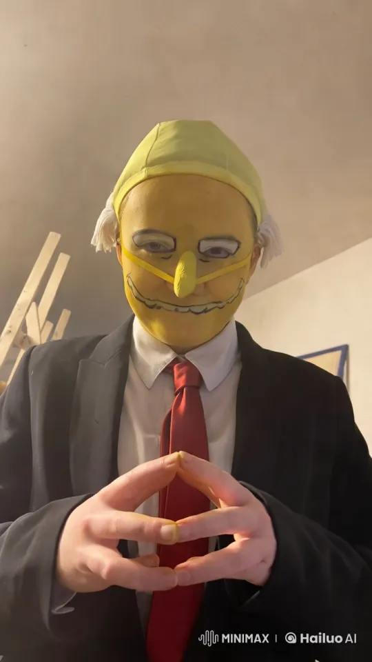 Formal Figure in Black Suit with Red Tie - Aesthetic Indoor Scene – AI Generated Video | Hailuo AI