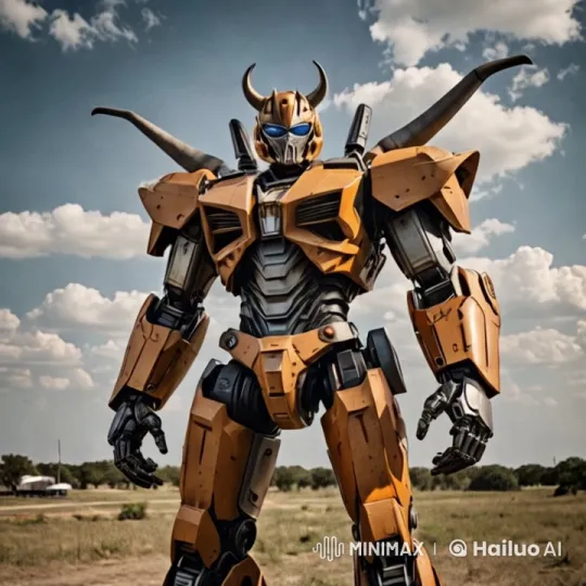 Transformer Robot Stands Majestic in Open Field – AI Generated Video | Hailuo AI