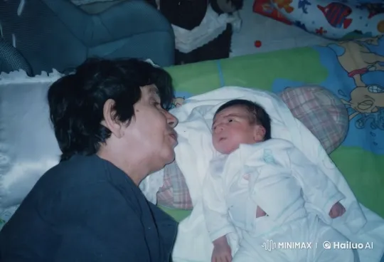 Affectionate Moment: Woman Kisses Sleeping Baby – AI Generated Video | Hailuo AI