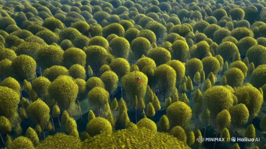 Bird Seeks Shelter, Tree Declines in Enchanting Forest Scene – AI Generated Video | Hailuo AI