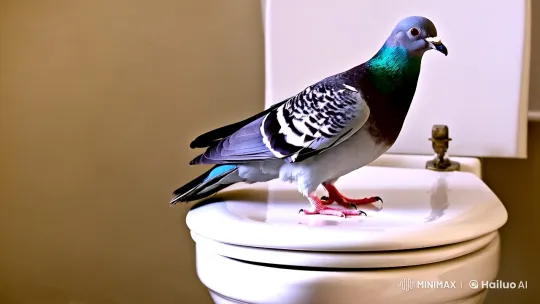 Pigeon Unleashes Chaos on Trump in Surreal Scene – AI Generated Video | Hailuo AI