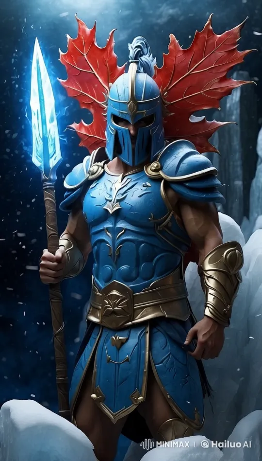 Ice Warrior Marches Through Snowy Tundra – AI Generated Video | Hailuo AI