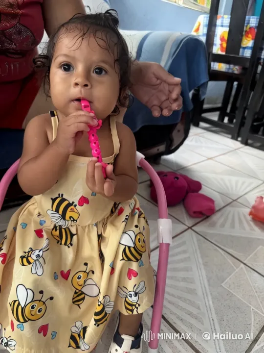 Child in Yellow Dress Mimics Kung Fu in Cozy Setting – AI Generated Video | Hailuo AI