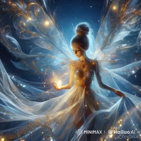 Fairy Enchants with Luminous Butterfly in Starry Night – AI Generated Video | Hailuo AI