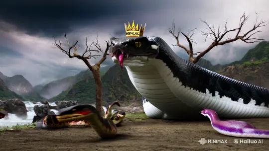 Colossal Cobra Engages in Lethal Battle Amidst Chaotic Terrain – AI Generated Video | Hailuo AI