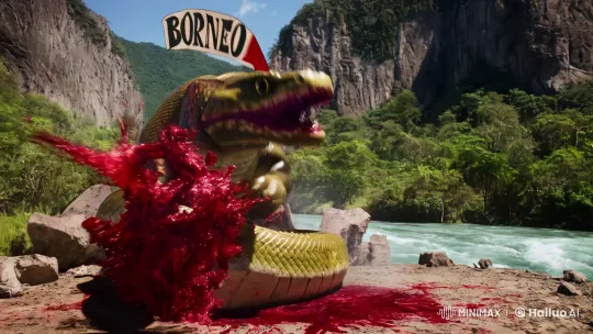 Fierce Giant Serpent 'Borneo' Engages in Lethal Battles – AI Generated Video | Hailuo AI