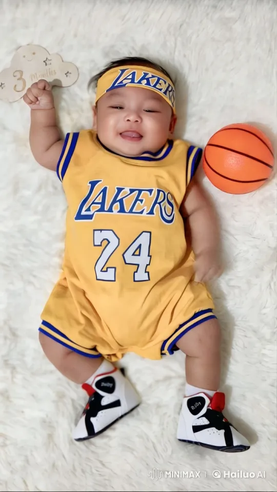 Baby in Lakers Jersey Dancing and Playing Basketball – AI Generated Video | Hailuo AI