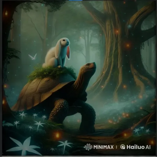 Enchanted Forest Journey of Tortoise and Rabbit – AI Generated Video | Hailuo AI