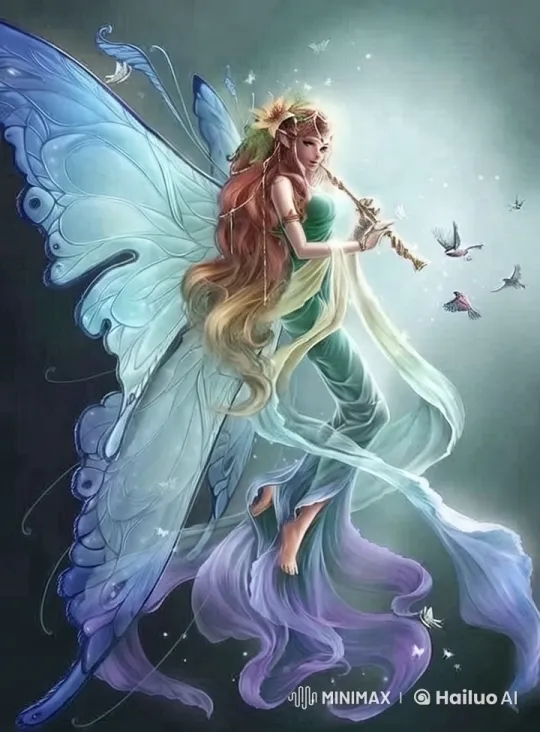 Enchanted Fairy Plays Flute in Magical Realm – AI Generated Video | Hailuo AI