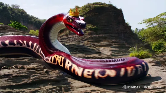 Borneo Cobra's Lethal Majesty Amidst Chaotic Landscape – AI Generated Video | Hailuo AI