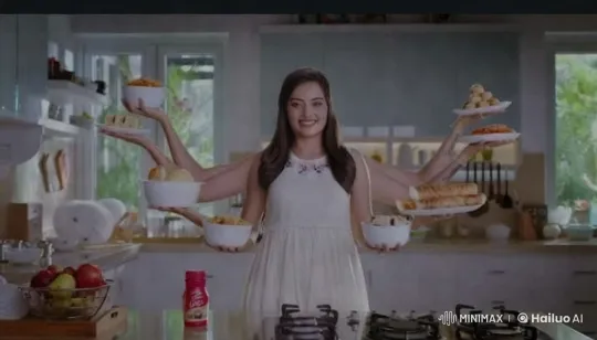 Woman Cooks with Eight Hands in Modern Kitchen – AI Generated Video | Hailuo AI