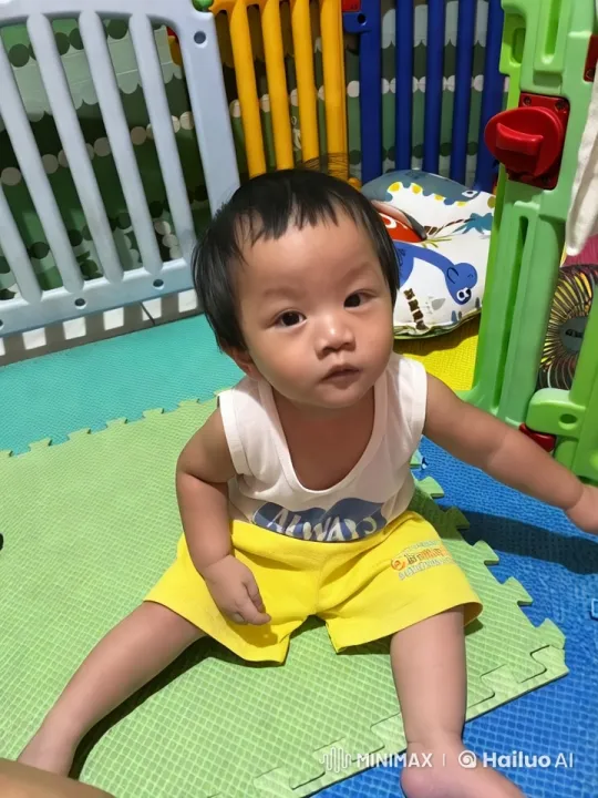 Baby's Energetic Play and Kungfu Moves in Playpen – AI Generated Video | Hailuo AI