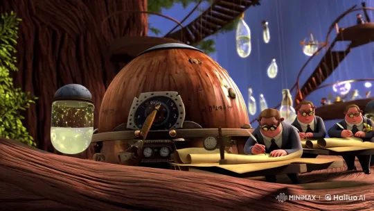 Miniature Astronomers Operate Acorn Observatory in Redwood Tree – AI Generated Video | Hailuo AI