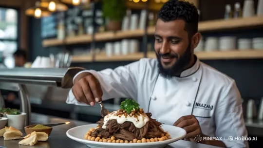 Sudanese Fatta: Culinary Art in a Modern Café – AI Generated Video | Hailuo AI