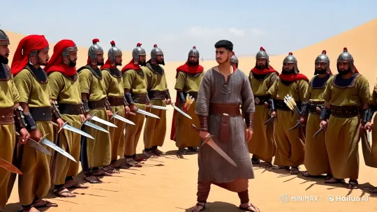 Muslim Warrior Defeats Enemies in the Desert with Faith – AI Generated Video | Hailuo AI