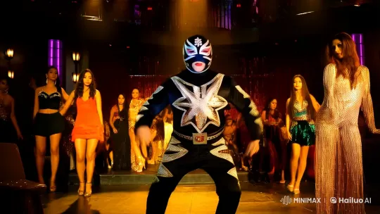 Luchador Unmasks as a Woman in Stunning Cabaret Reveal – AI Generated Video | Hailuo AI