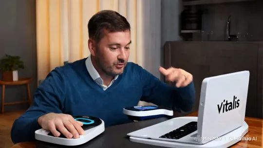 Peter Stressmann Simplifies Health Routine with Vitalis Cube – AI Generated Video | Hailuo AI