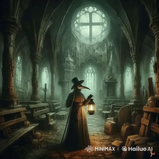 Mysterious Figure in Abandoned Gothic Cathedral – AI Generated Video | Hailuo AI
