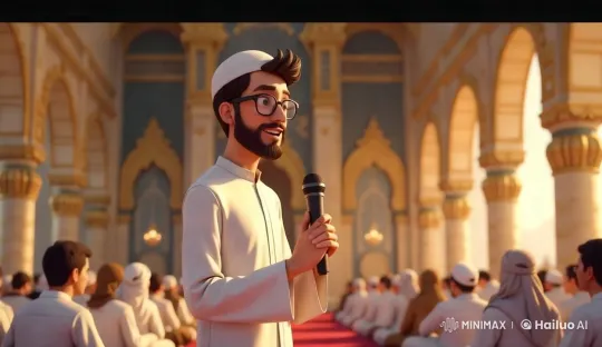 Young Speaker Addresses Grand Architectural Gathering – AI Generated Video | Hailuo AI