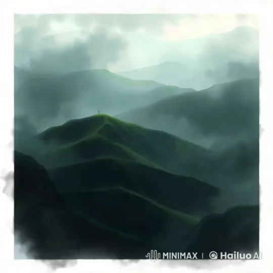 Tranquil Misty Hills with Gentle Rainfall – AI Generated Video | Hailuo AI