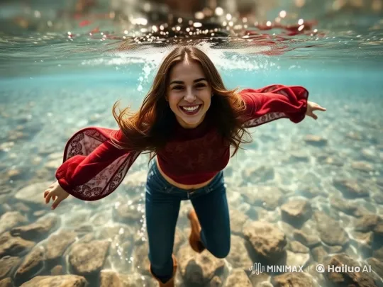 Graceful Swimming in Tranquil Underwater Setting – AI Generated Video | Hailuo AI