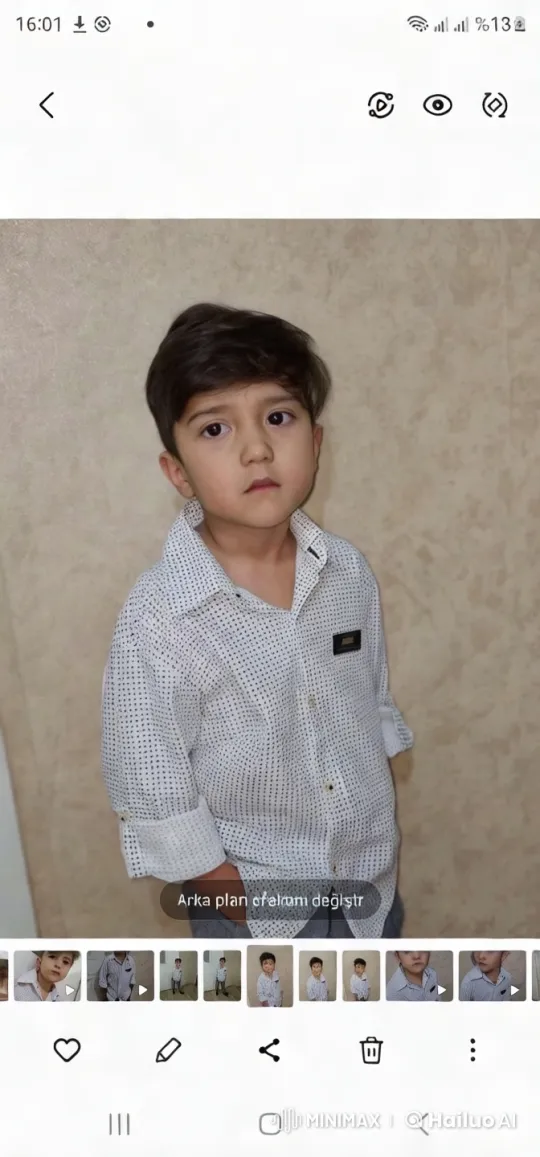Young Boy in Polka Dot Shirt, Minimalist Portrait – AI Generated Video | Hailuo AI