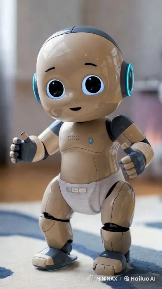 Child and Robot Engage in Playful Football Exchange – AI Generated Video | Hailuo AI