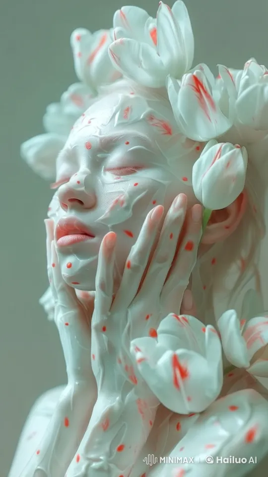 Elegant Tulip-Adorned Figure in Live2D Animation – AI Generated Video | Hailuo AI