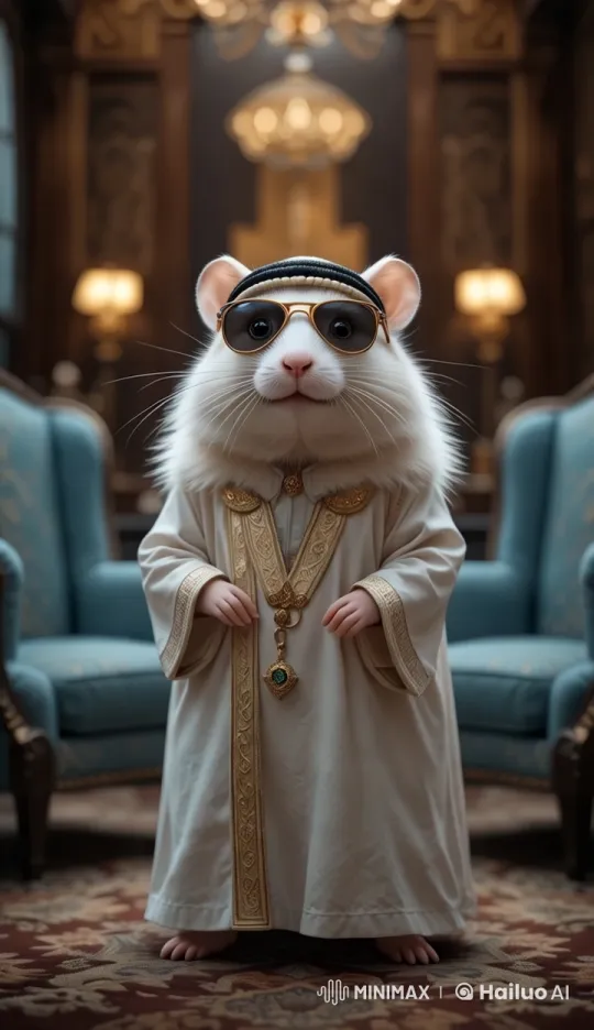 Regal Hamster in Luxury: Palace, Prayers, and Power – AI Generated Video | Hailuo AI