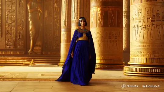 Cleopatra's Majestic Walk Through Opulent Kingdom – AI Generated Video | Hailuo AI