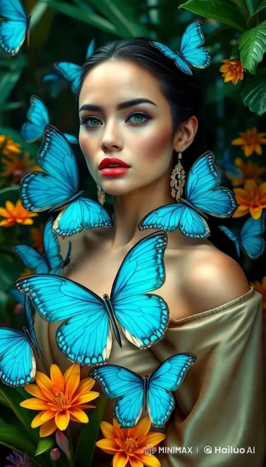 Girl Surrounded by Butterflies in Serene 4K Slow Motion – AI Generated Video | Hailuo AI