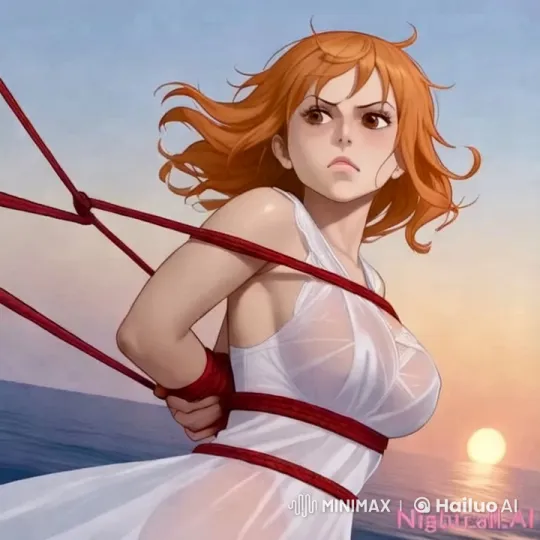 Bound Beauty: A Serene Sunset with a Glistening Rope-Tied Figure – AI Generated Video | Hailuo AI
