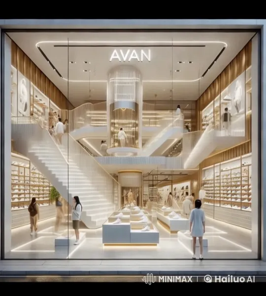 Luxurious Modern Shoe Store AVAN Tour – AI Generated Video | Hailuo AI