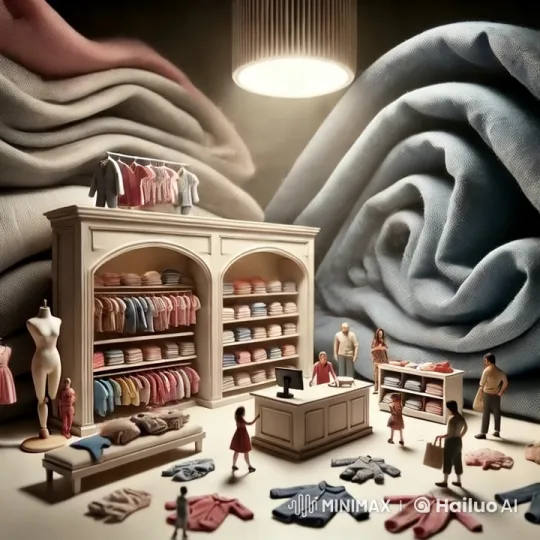 Miniature Children's Clothing Store in Giant Setting – AI Generated Video | Hailuo AI