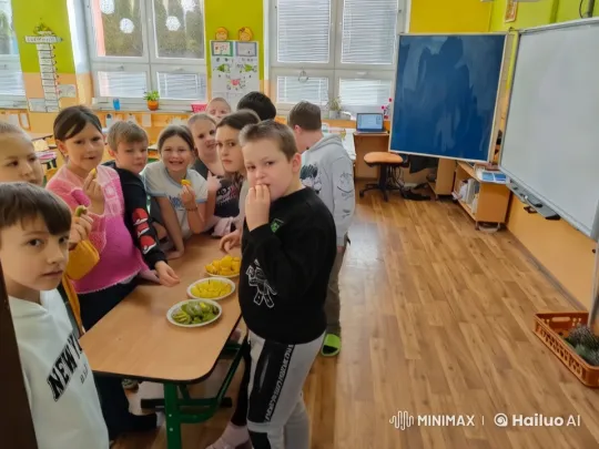 Children Enjoying Fruits in a Bright Classroom – AI Generated Video | Hailuo AI