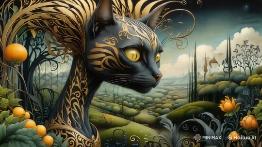 Animated Cat in Lush Environment with Realistic Movements – AI Generated Video | Hailuo AI