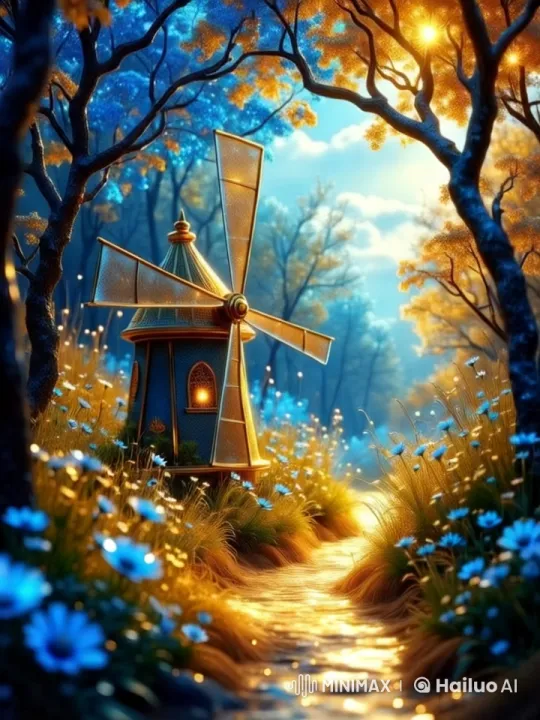 Magical Approach to a Beautiful Windmill – AI Generated Video | Hailuo AI
