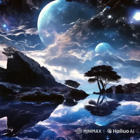 Starry Night Over Serene Sci-Fi Landscape – AI Generated Video | Hailuo AI