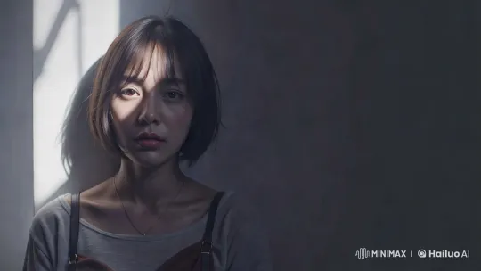 Melancholic Solitude: A Woman's Silent Tear – AI Generated Video | Hailuo AI