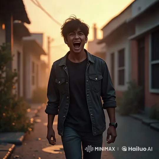 Young Man's Melancholic Walk Through Golden Streets – AI Generated Video | Hailuo AI