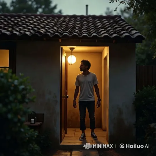 Man Leaves Building in Sad Mood, Captured in Aesthetic Video – AI Generated Video | Hailuo AI