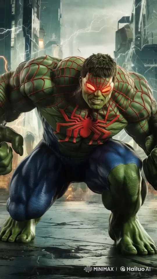Spider-Hulk Hybrid: Urban Action Scene – AI Generated Video | Hailuo AI