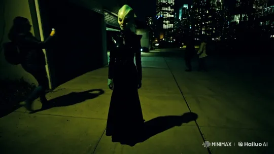 Alien Encounter: First-Person Horror on Urban Driveway – AI Generated Video | Hailuo AI