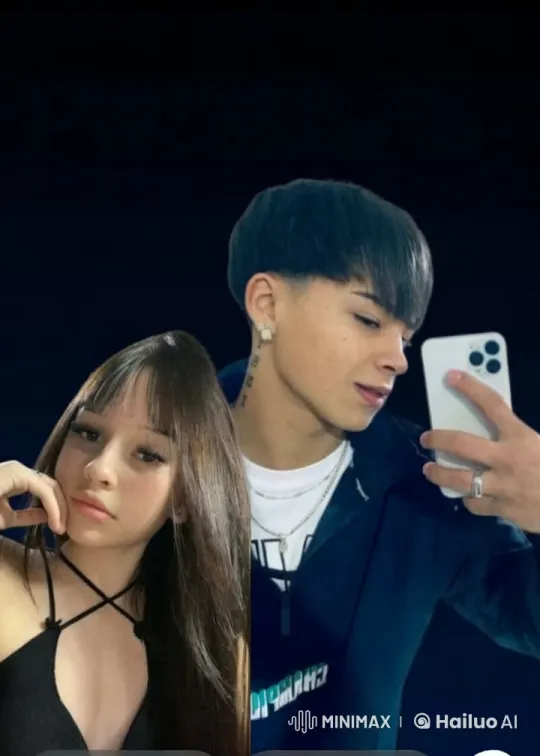 Girl Kisses Boy in Dark Background Tracking Shot – AI Generated Video | Hailuo AI