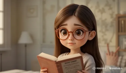 Cozy Reading Scene with Animated Girl in Live2D – AI Generated Video | Hailuo AI