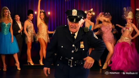 Transgender Officer Unveils True Self in Glamorous Cabaret – AI Generated Video | Hailuo AI