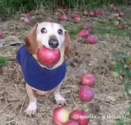 Dog Fights Off Menacing Bear Over Apple in Rustic Setting – AI Generated Video | Hailuo AI