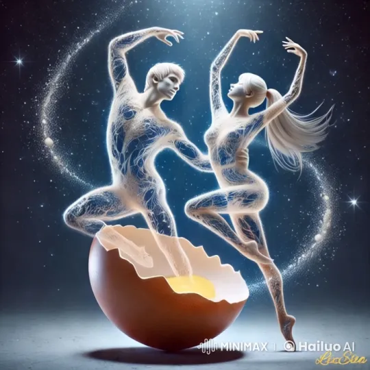 Dancers Intertwine in Ethereal Egg Setting – AI Generated Video | Hailuo AI