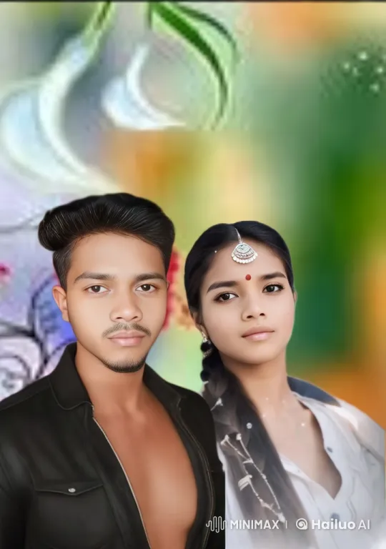 Intimate Embrace: Couple's Tender Kiss Against Artistic Background – AI Generated Video | Hailuo AI