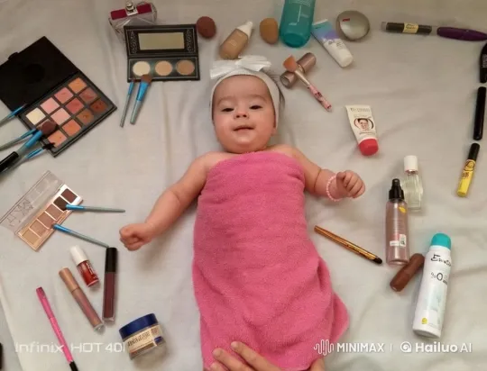 Baby in Towel Performs Kungfu Amidst Makeup Items – AI Generated Video | Hailuo AI